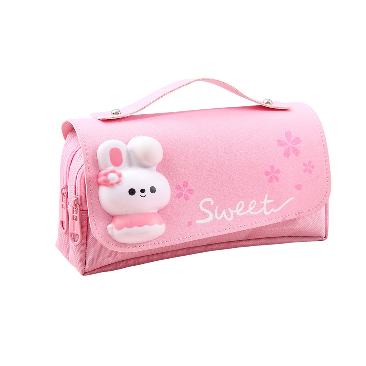Pencil Case PU Oxford Cloth Stationery Bag with Zipper