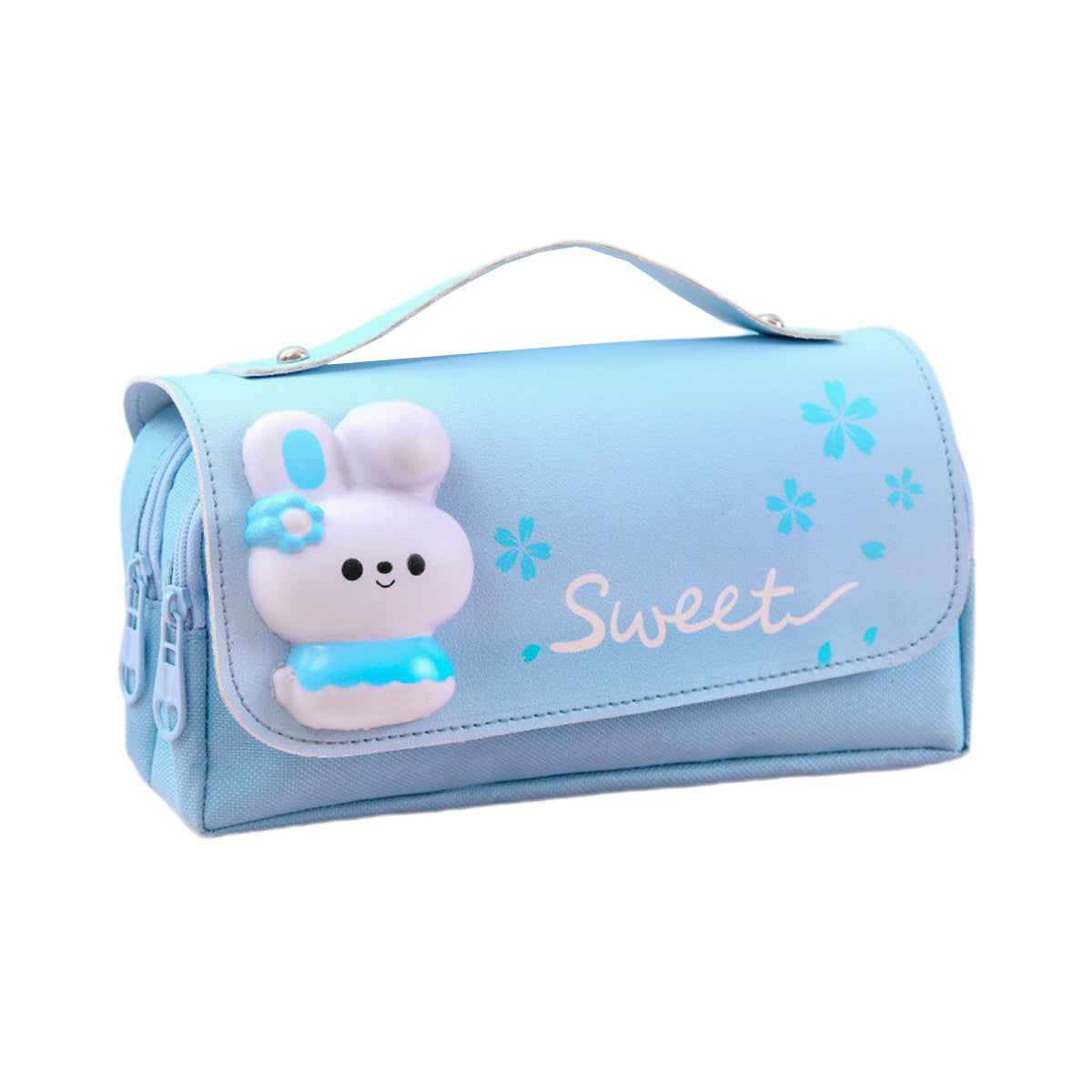 Pencil Case PU Oxford Cloth Stationery Bag with Zipper
