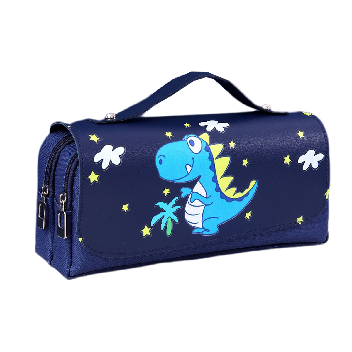 Pencil Case PU Oxford Cloth Stationery Bag with Zipper