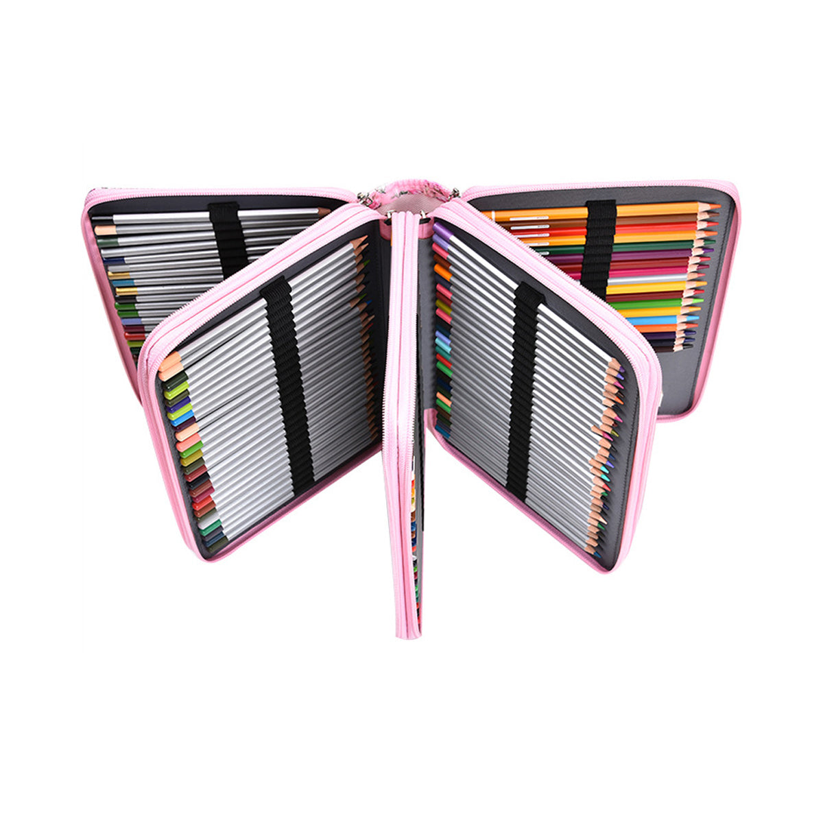 200-Slot Floral Pencil Case with Handle