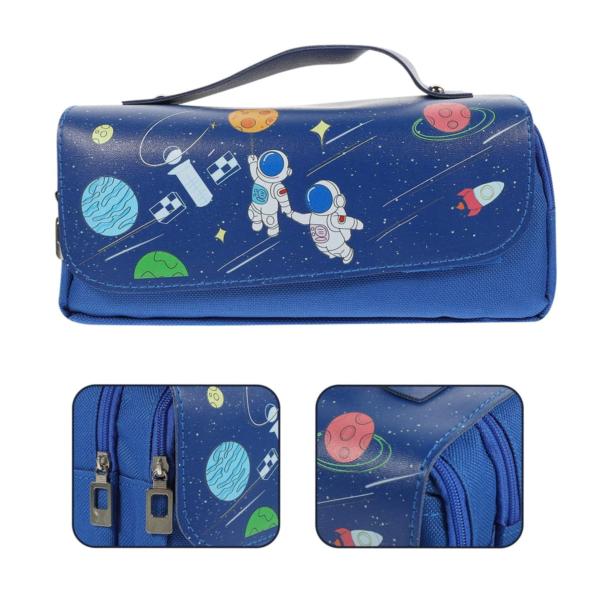 Pencil Case PU Oxford Cloth Stationery Bag with Zipper