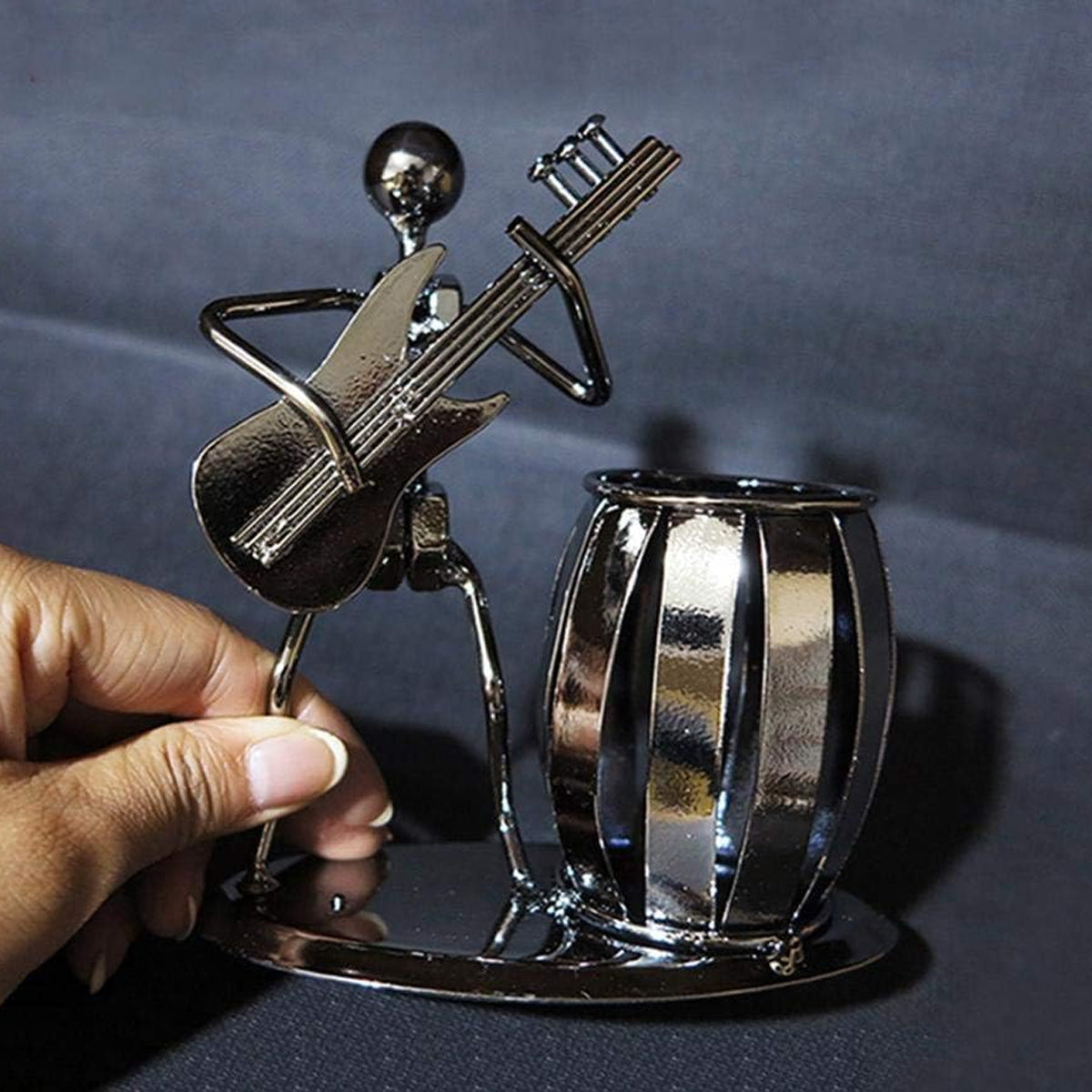 Pencil Holder Vintage Musical Design Iron Black Finish
