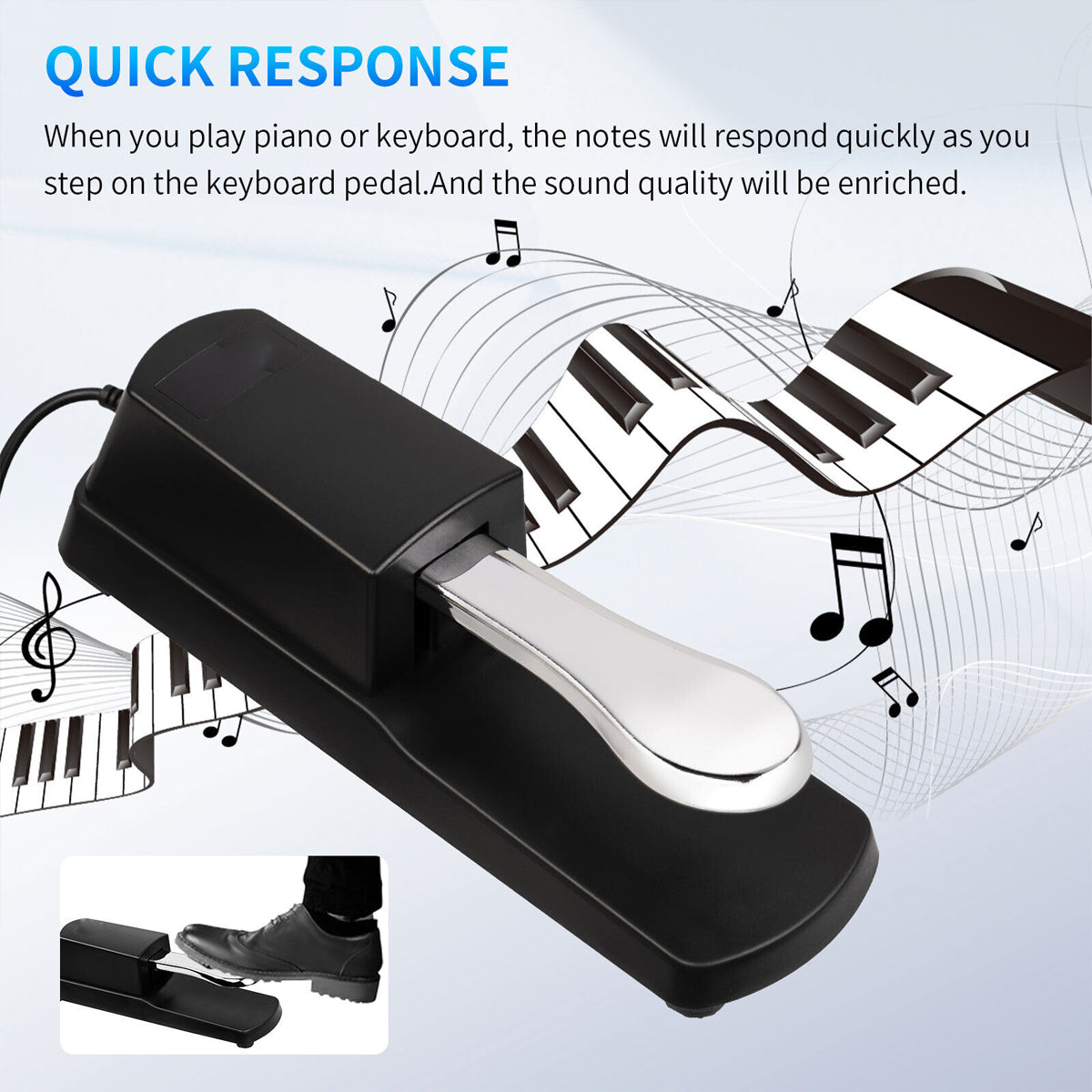 Universal Sustain Pedal for Digital Piano Keyboard