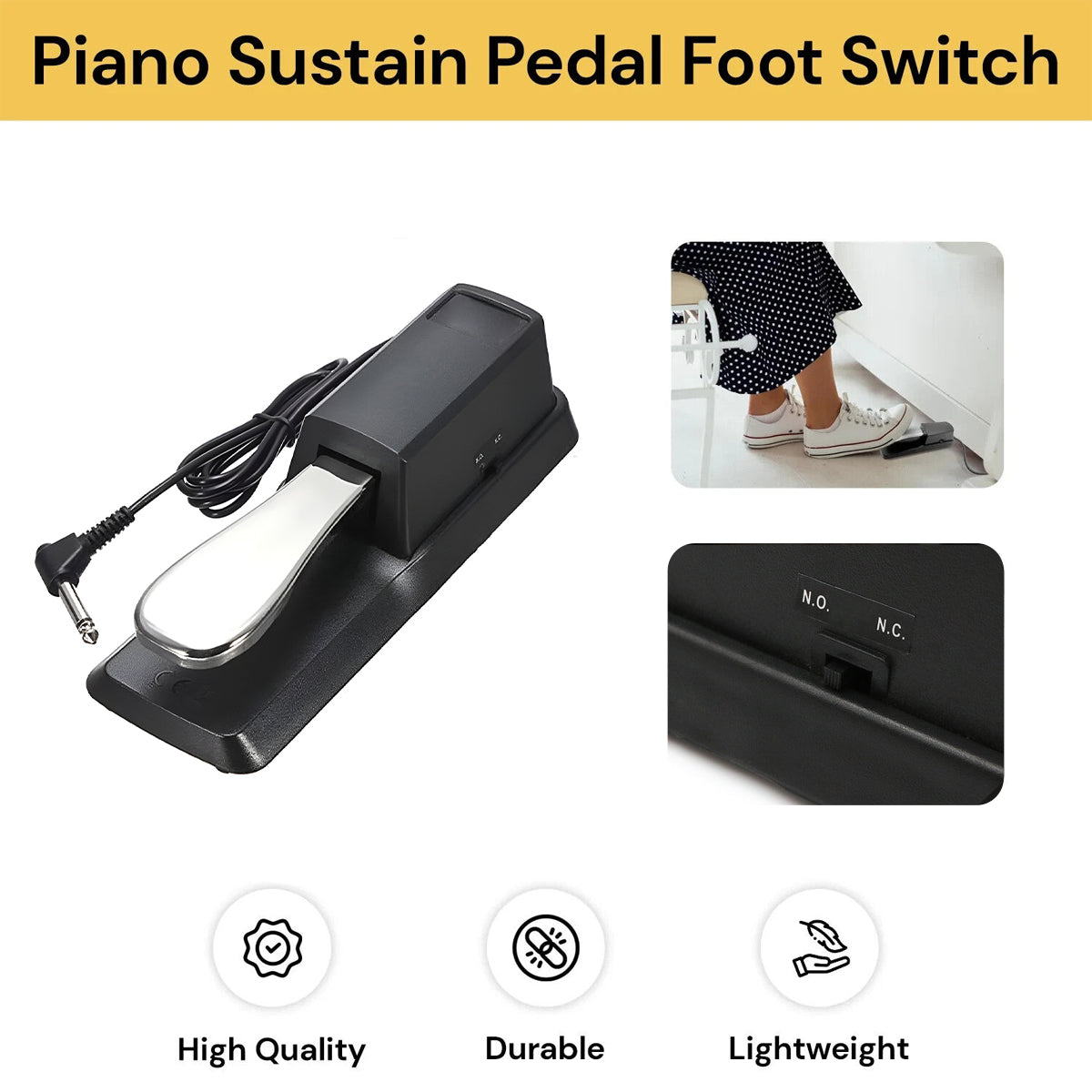 Universal Sustain Pedal for Digital Piano Keyboard