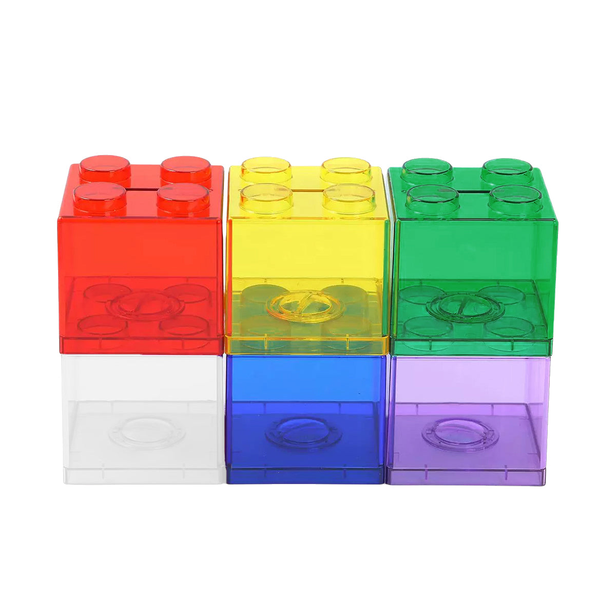 6pcs Stackable Building Block Coin Bank Set