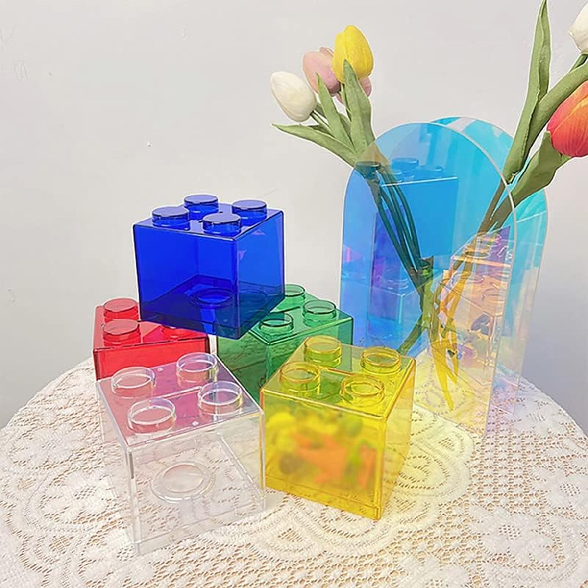 6pcs Stackable Building Block Coin Bank Set