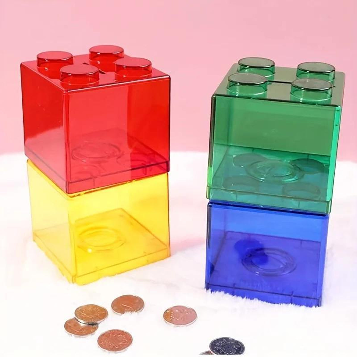 6pcs Stackable Building Block Coin Bank Set