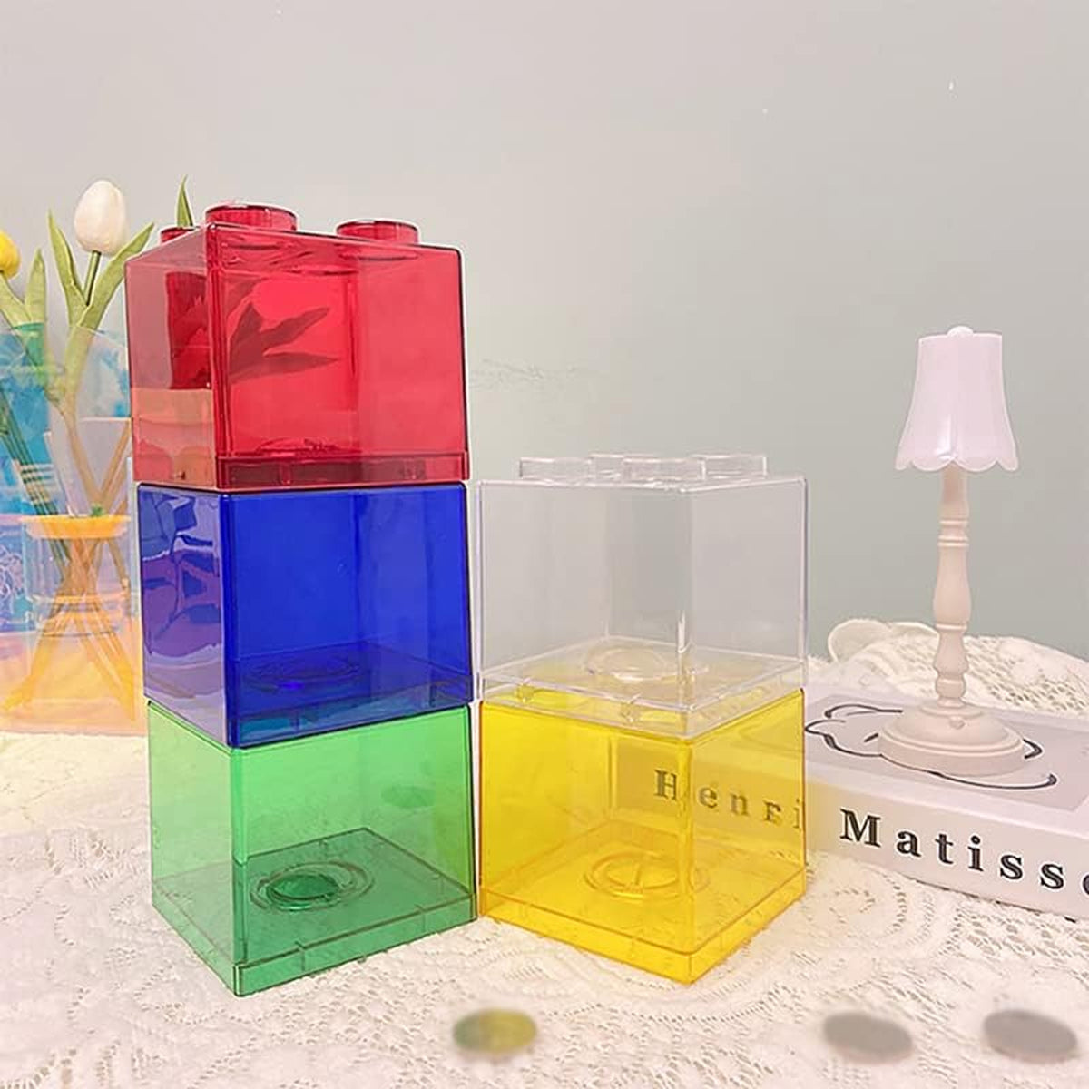 6pcs Stackable Building Block Coin Bank Set