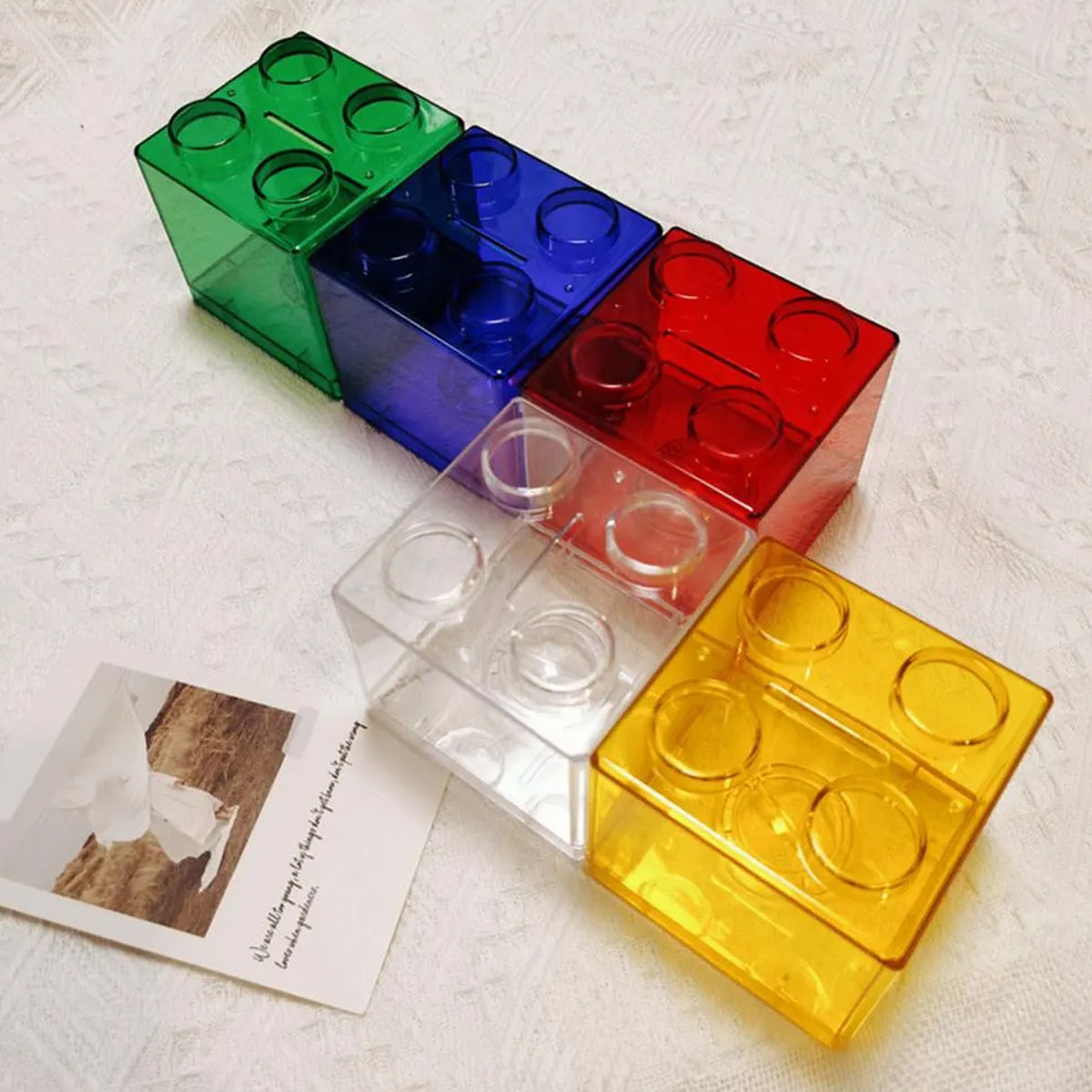 6pcs Stackable Building Block Coin Bank Set