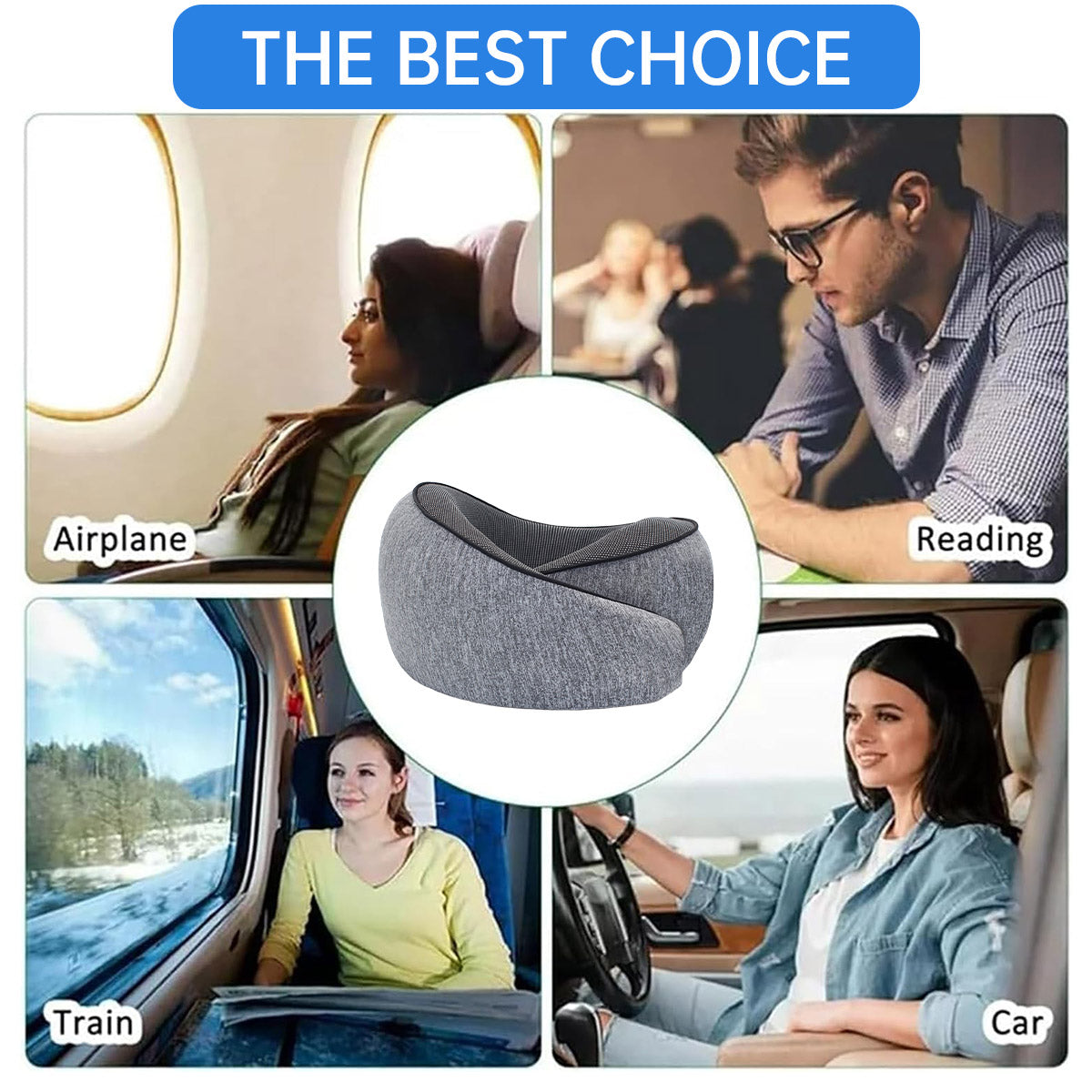 Memory Foam U-Shaped Travel Neck Pillow with Bag