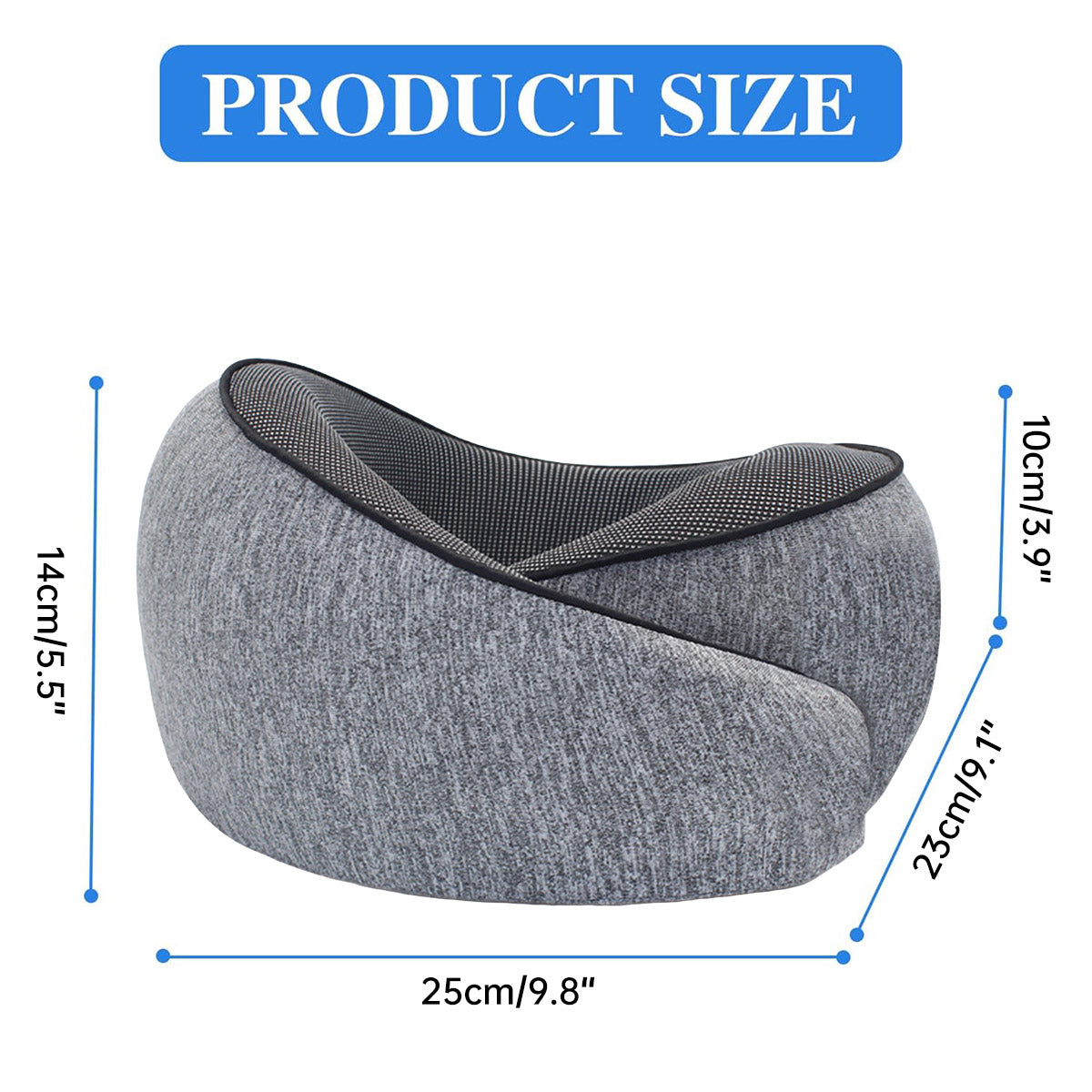Memory Foam U-Shaped Travel Neck Pillow with Bag