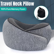 Memory Foam U-Shaped Travel Neck Pillow with Bag