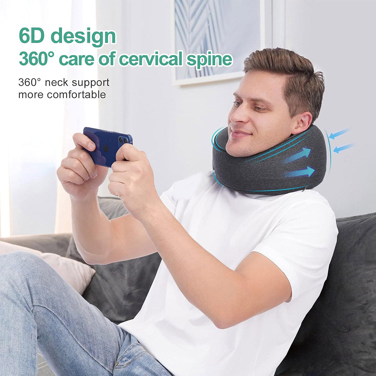 Memory Foam U-Shaped Travel Neck Pillow with Bag