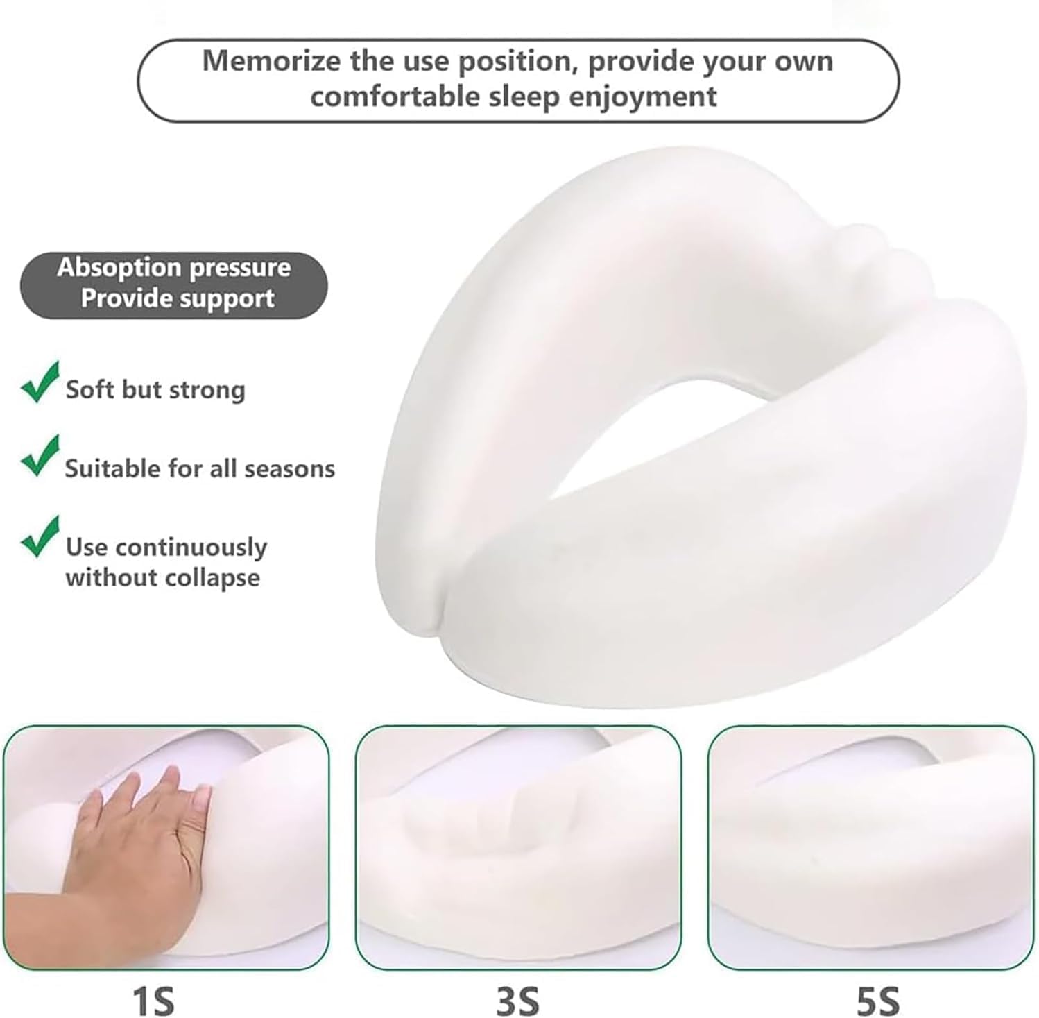 Memory Foam U-Shaped Travel Neck Pillow with Bag