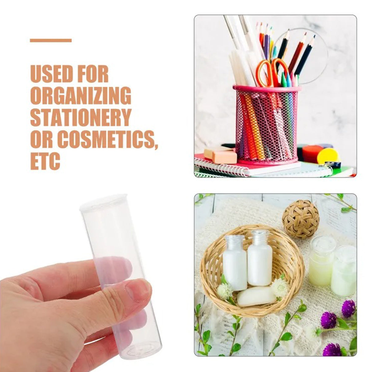 20pcs Clear Plastic Cylinder Storage Containers