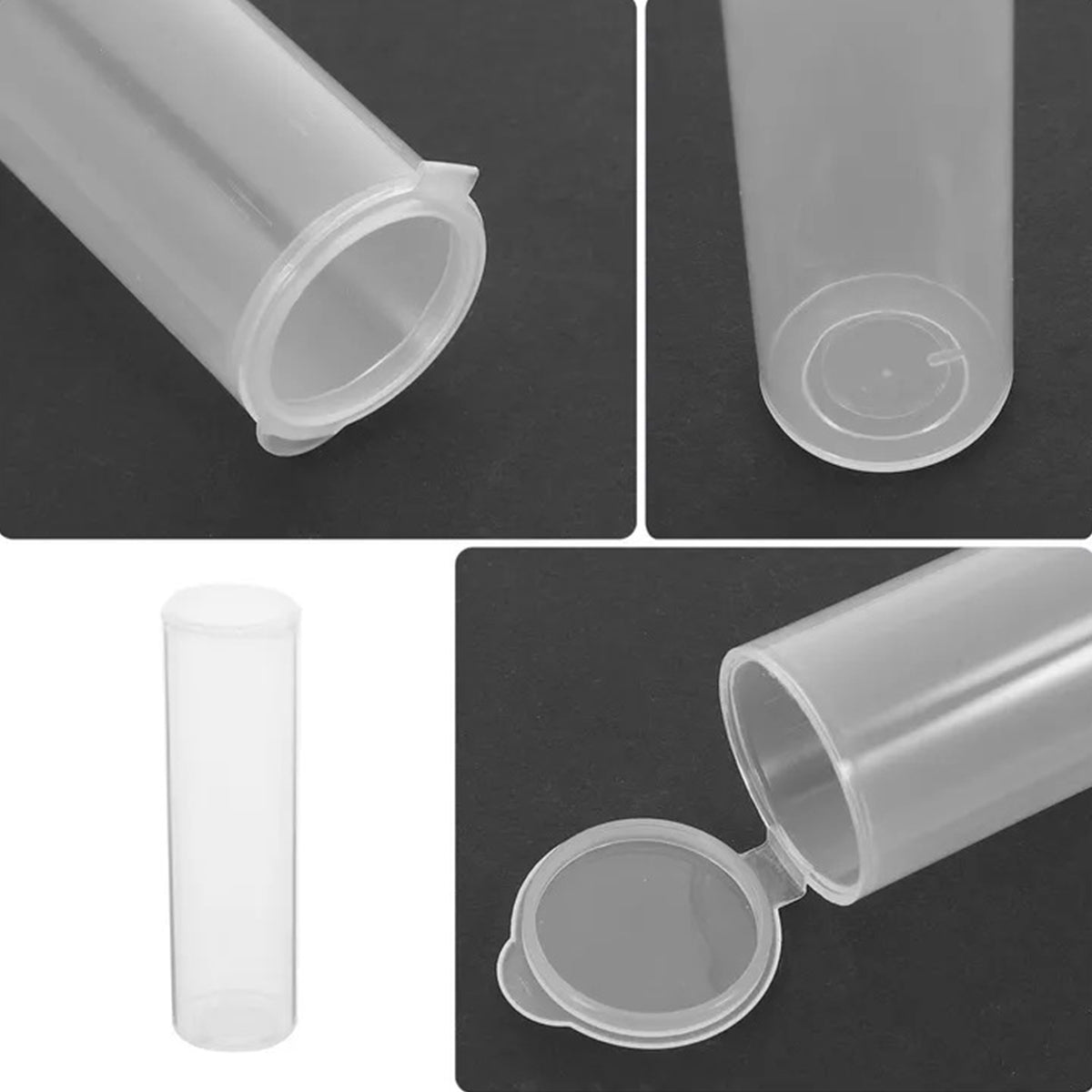 20pcs Clear Plastic Cylinder Storage Containers