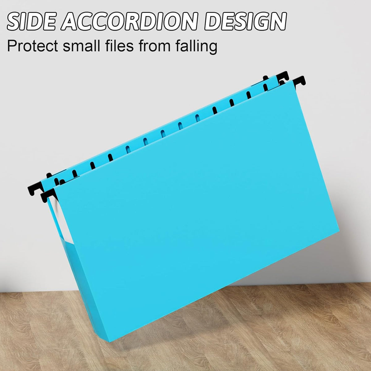 6 Pcs PP Hanging File Folders Retractable Hooks Assorted Colours