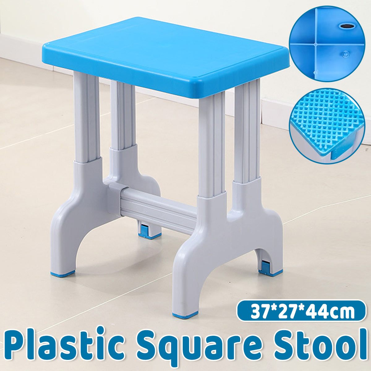 Plastic Square Stool Non Slip Durable Seat for Classroom Home