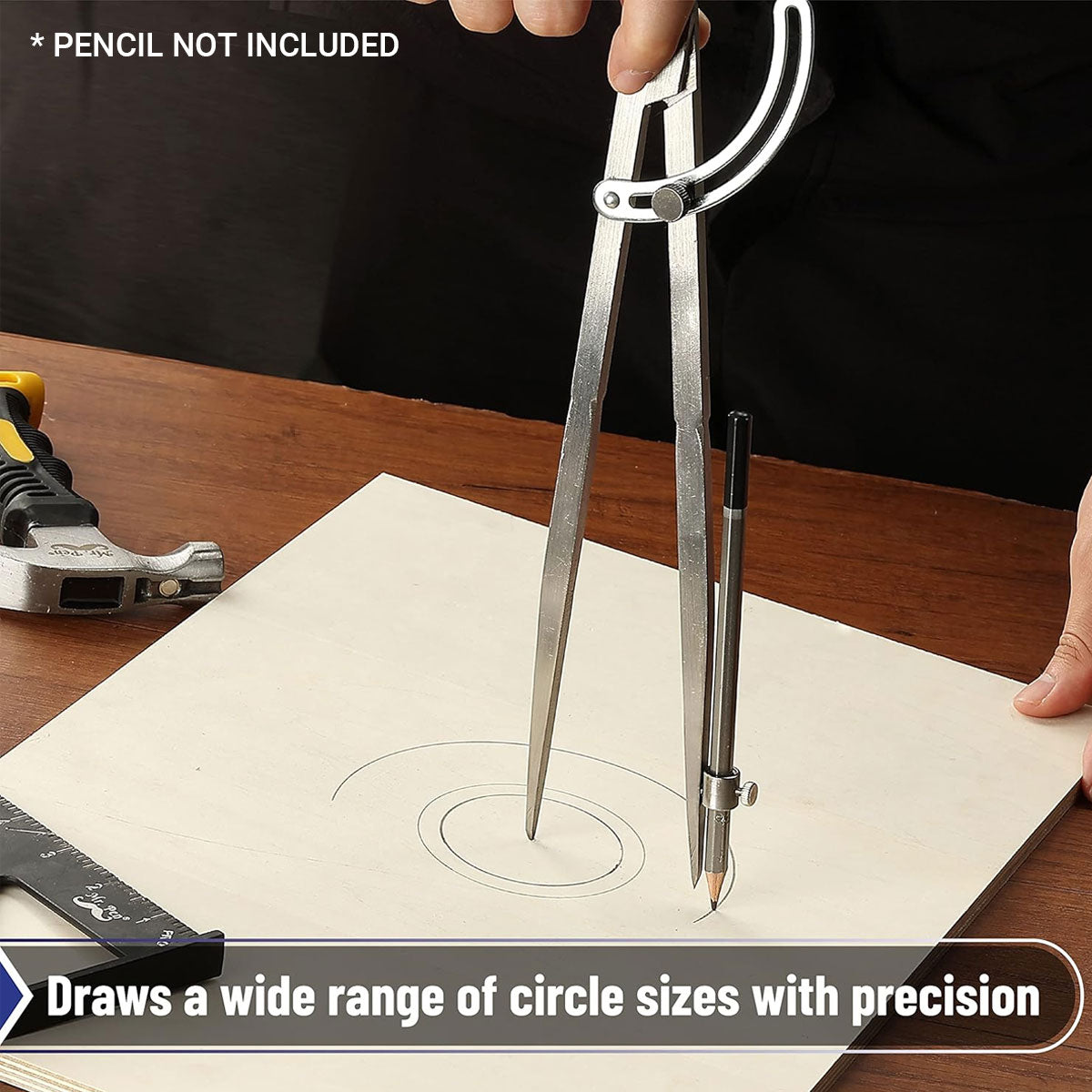 Professional Compass Carbon Steel Drawing Tool for Math Engineering