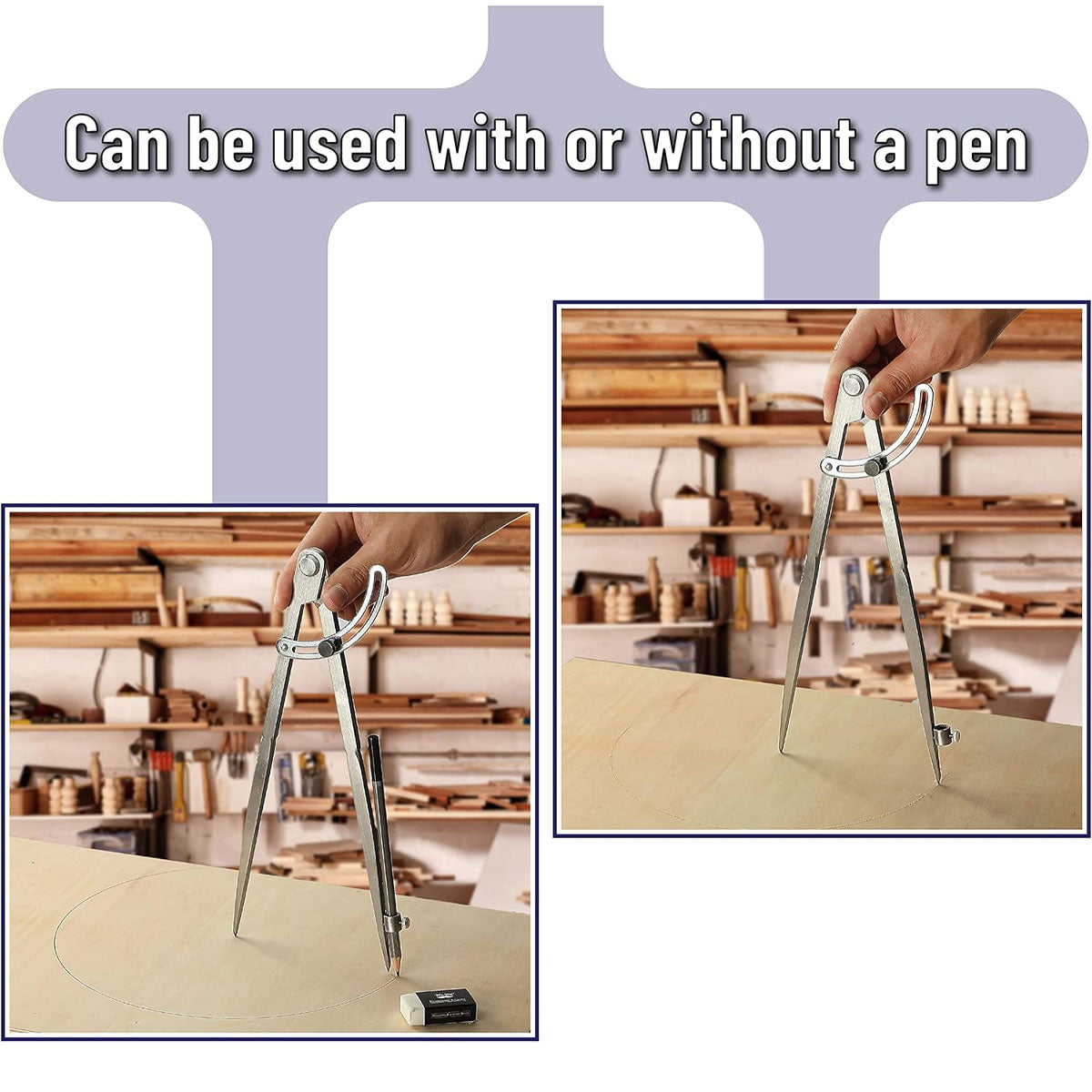 Professional Compass Carbon Steel Drawing Tool for Math Engineering