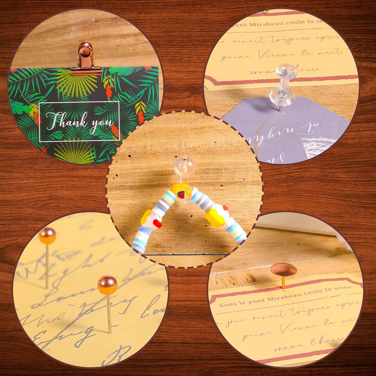 465 Pcs Rose Gold Office Clip and Pin Set with Storage Box