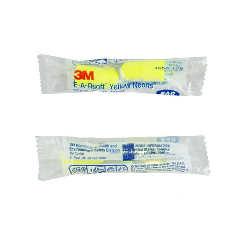 3M Foam Earplugs Yellow Moisture Resistant Soft Fit