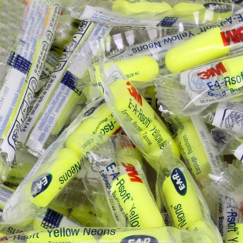 3M Foam Earplugs Yellow Moisture Resistant Soft Fit