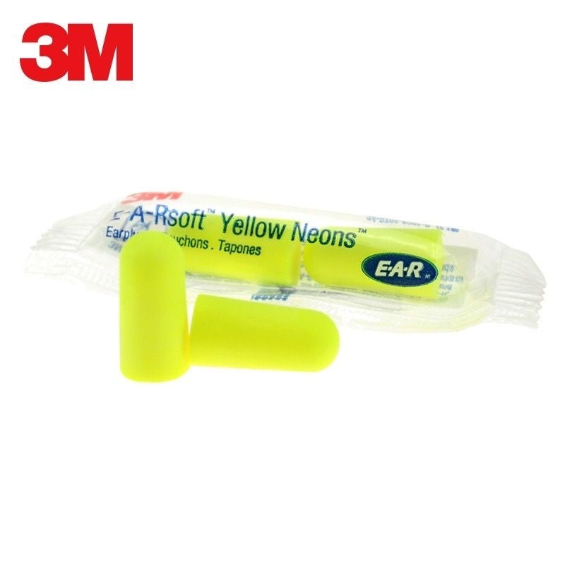 3M Foam Earplugs Yellow Moisture Resistant Soft Fit