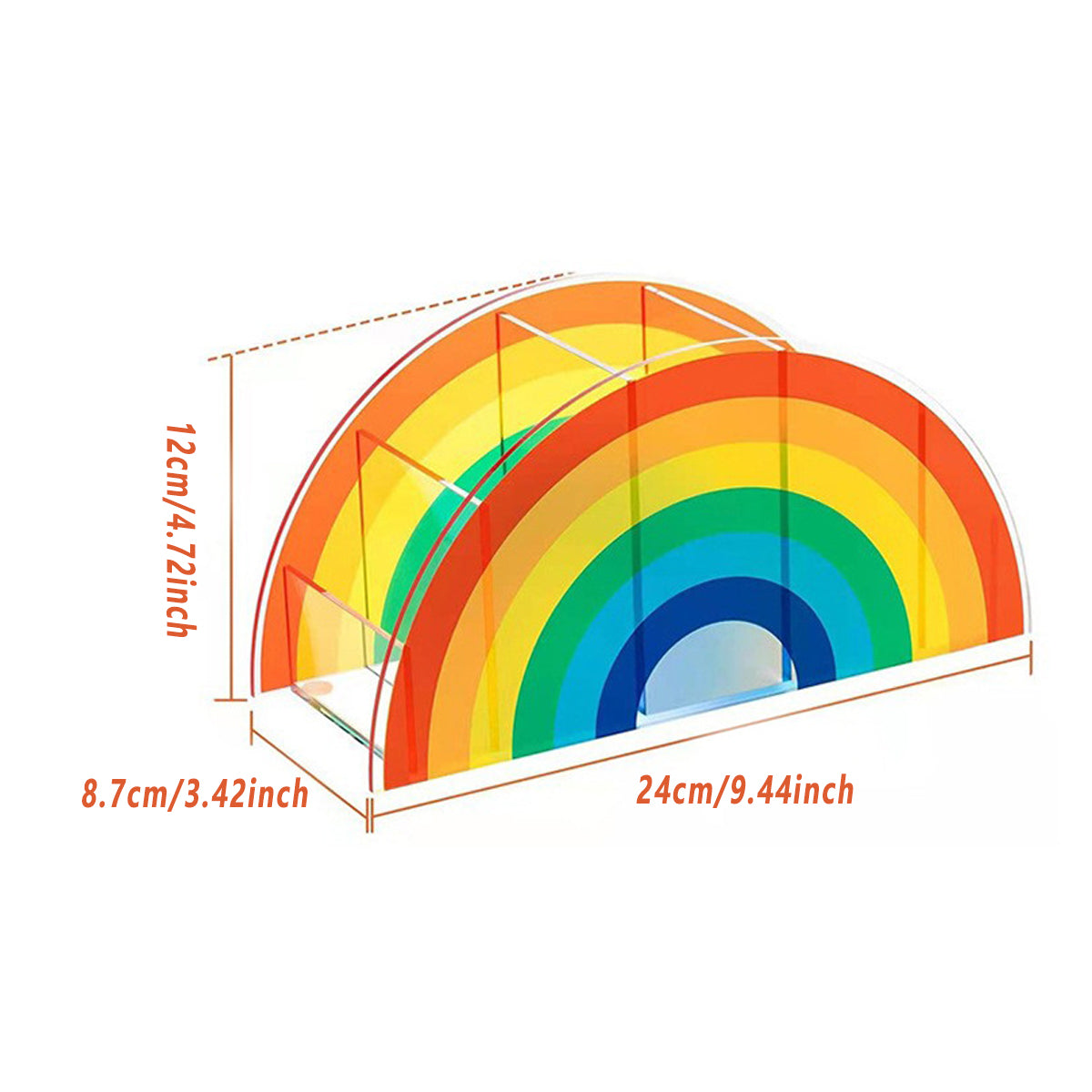 Desktop Organiser Rainbow 5-Compartment Plastic Stationery Box