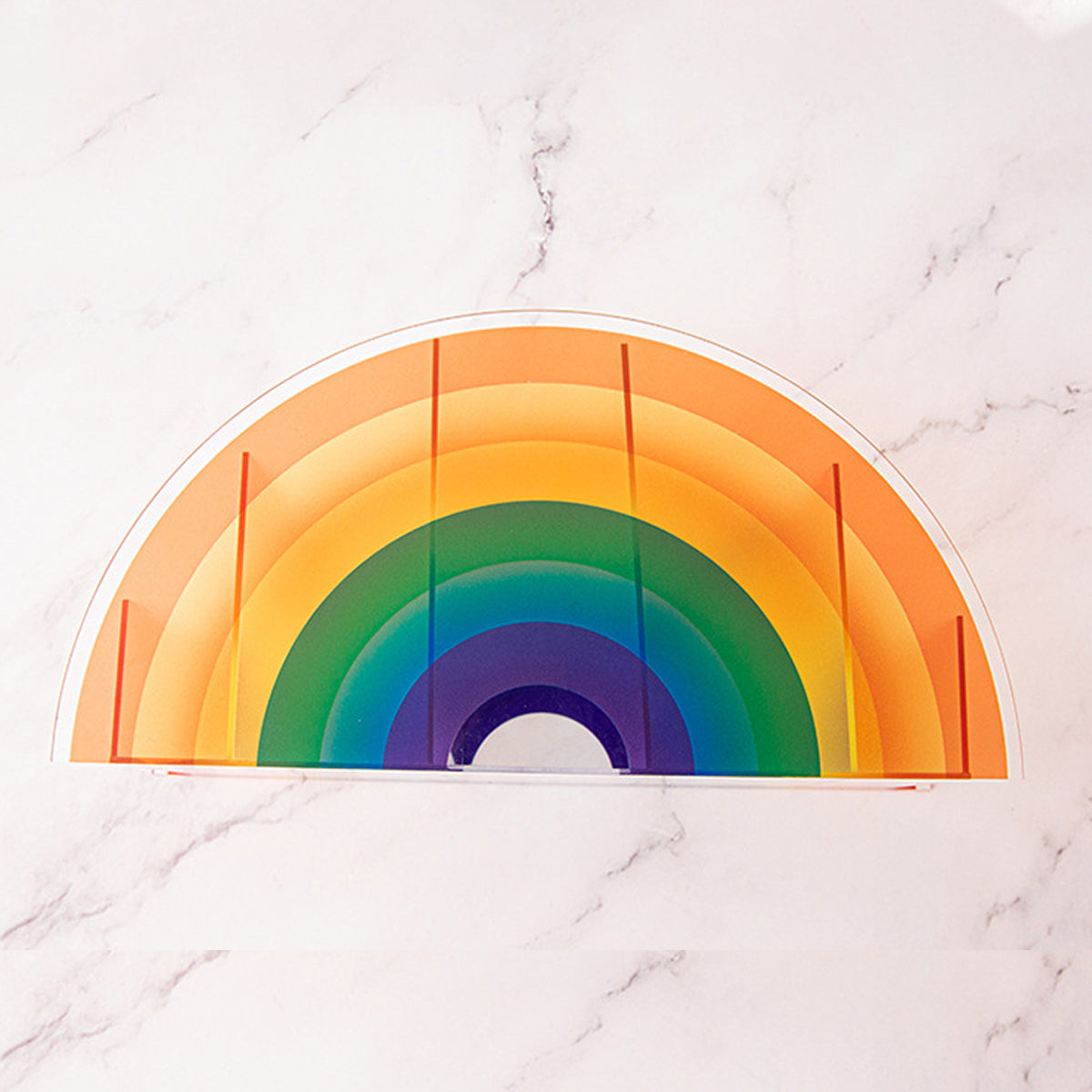 Desktop Organiser Rainbow 5-Compartment Plastic Stationery Box