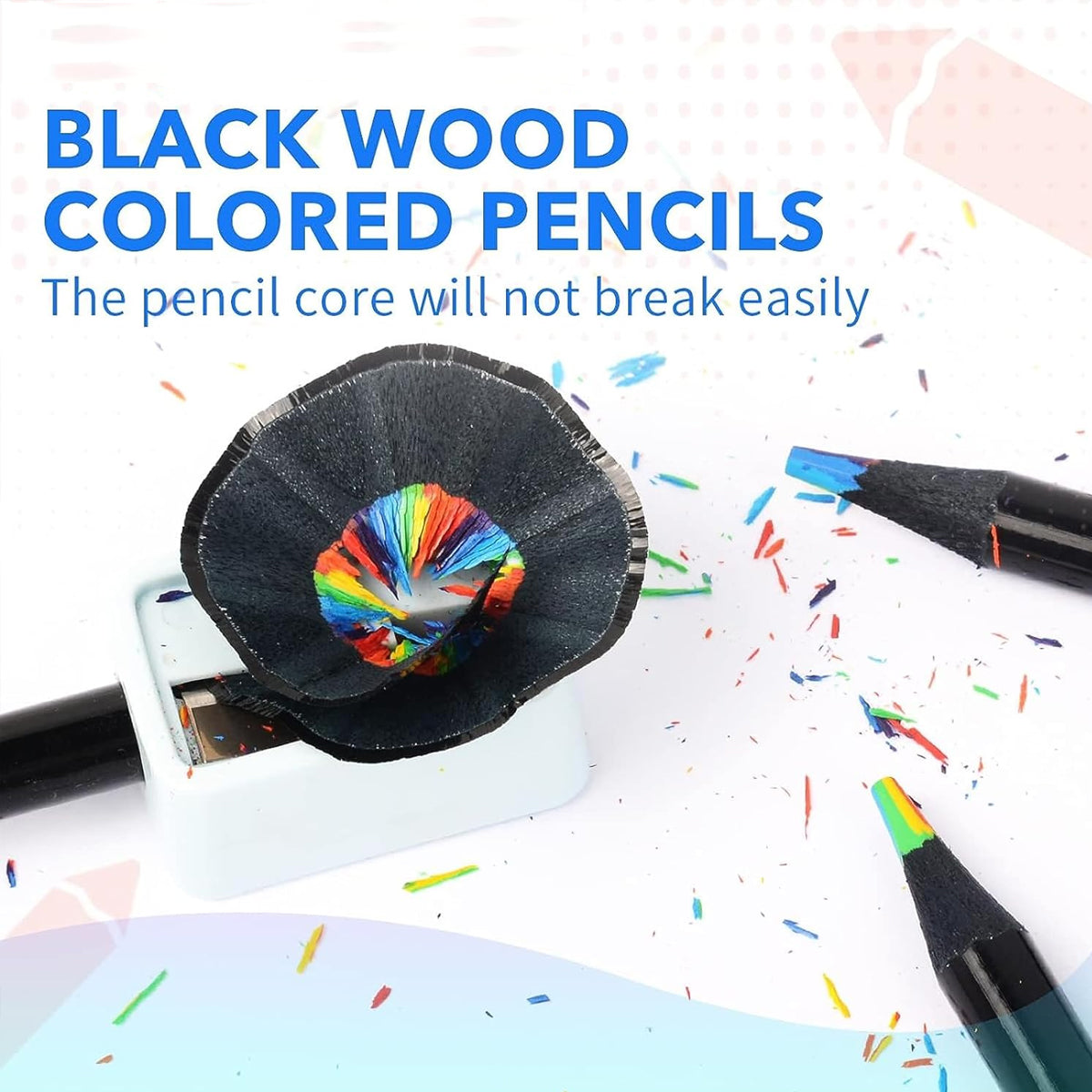 16 Pcs Rainbow Colour Pencils Multicolour Gradient Black Barrel
