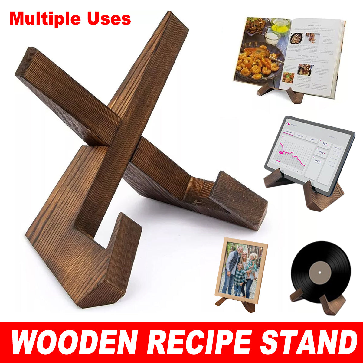Solid Wood Display Stand for Books and Menus