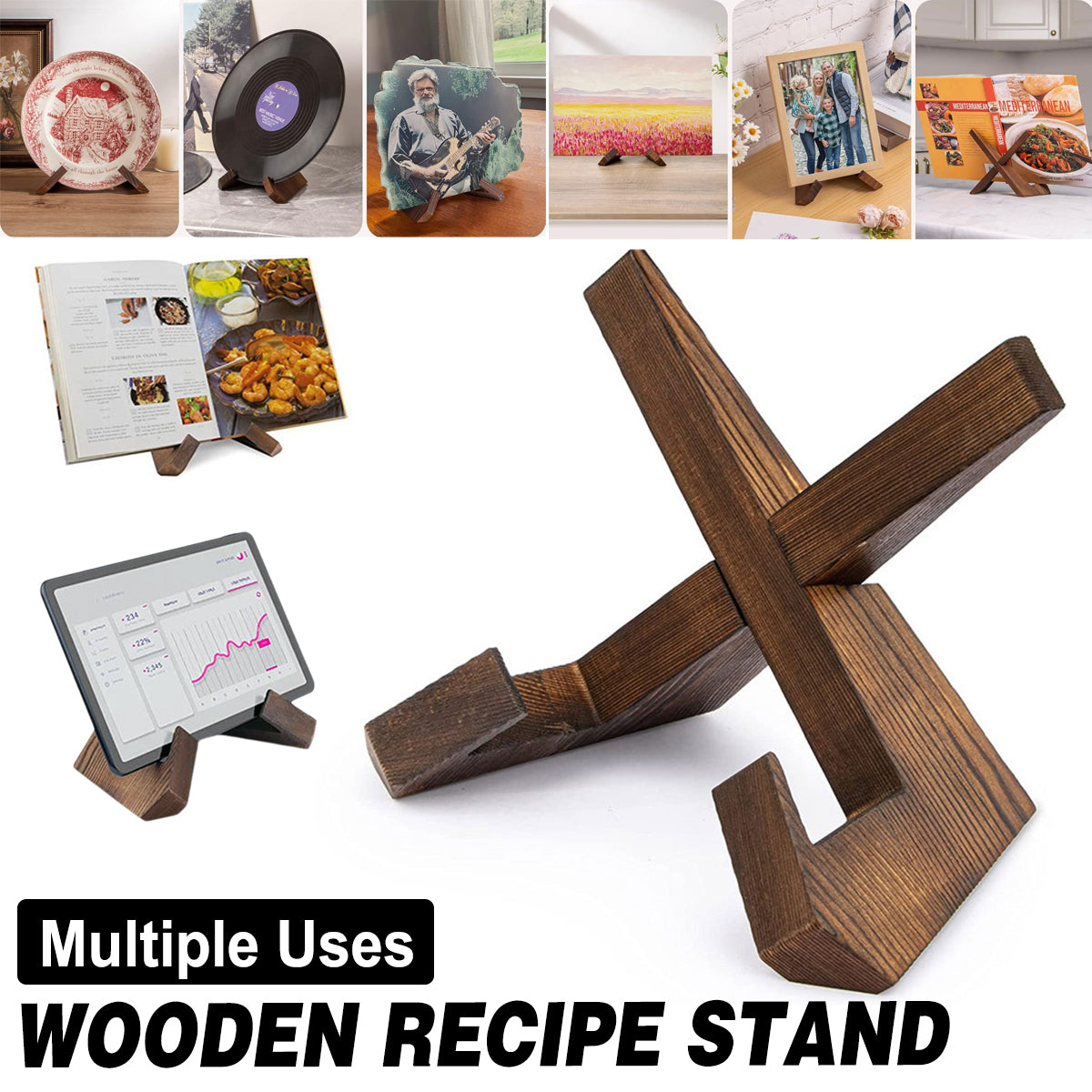 Solid Wood Display Stand for Books and Menus