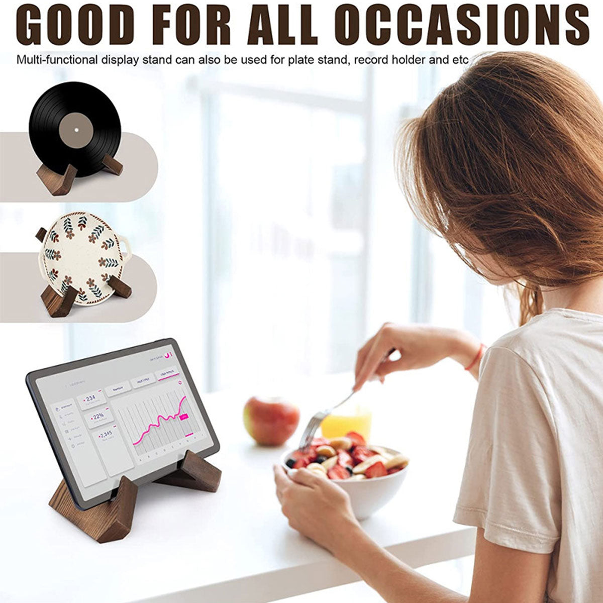 Solid Wood Display Stand for Books and Menus