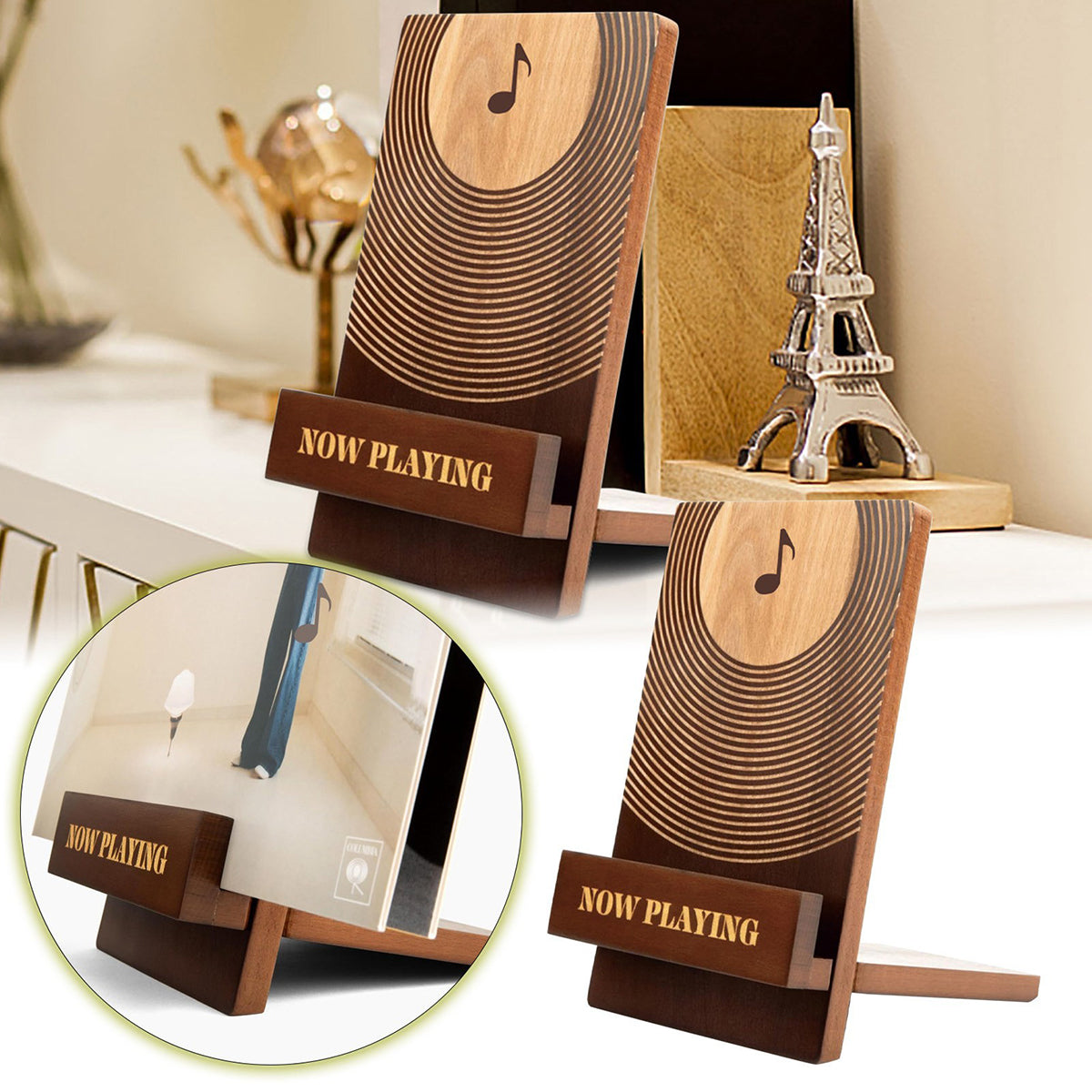 Solid Pine Wood Vinyl Record Storage Display Rack