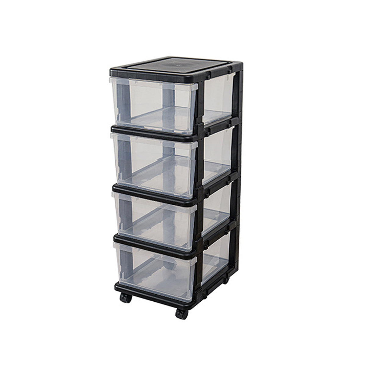 4-Tier Drawer Storage Cabinet with Locking Wheels