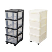 4-Tier Drawer Storage Cabinet with Locking Wheels