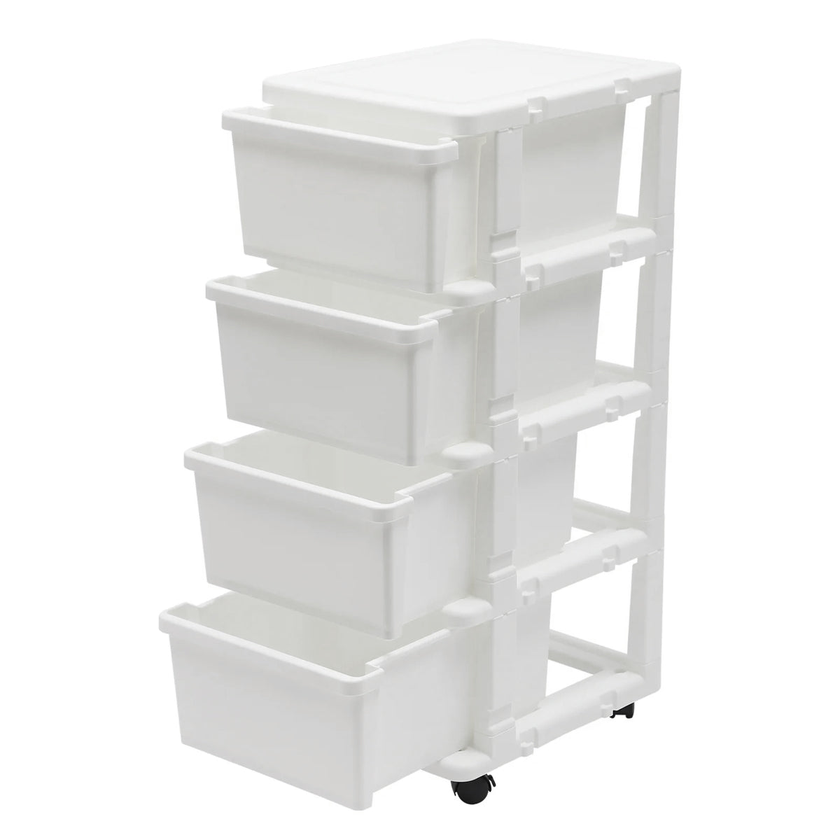 4-Tier Drawer Storage Cabinet with Locking Wheels
