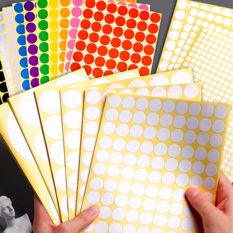 8mm Round Sticker Dots Adhesive Labels 1/5/15 Sheets