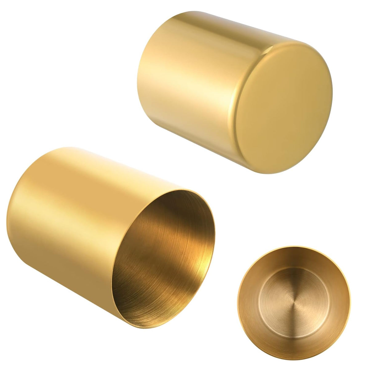 Stainless Steel Round Pen Holder Brushed Finish Non-Slip Base