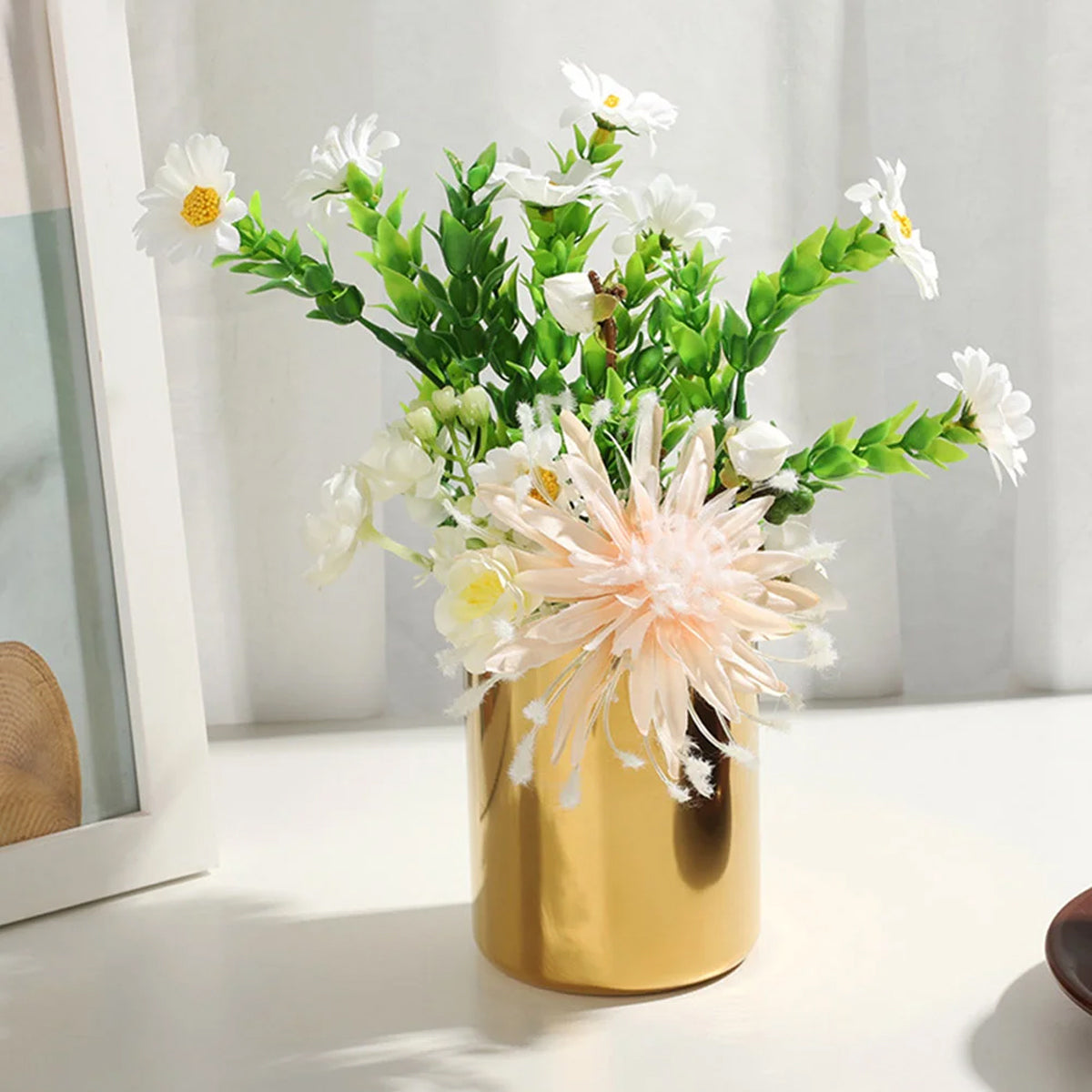 Stainless Steel Round Pen Holder Brushed Finish Non-Slip Base