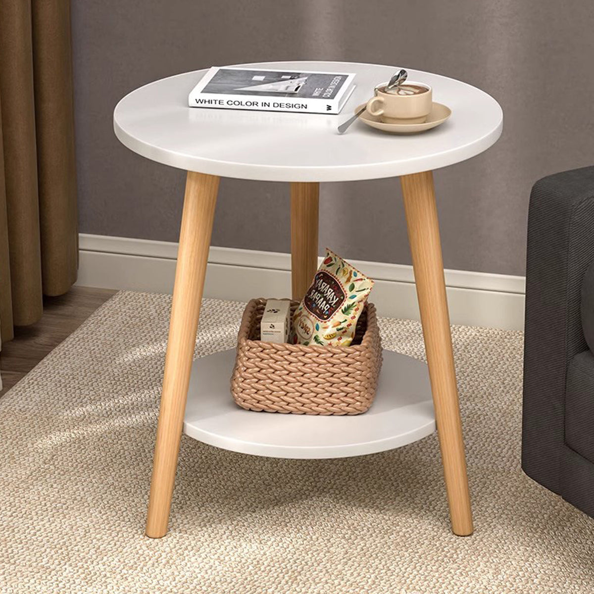 Minimalist Double Layer Sofa Side End Table
