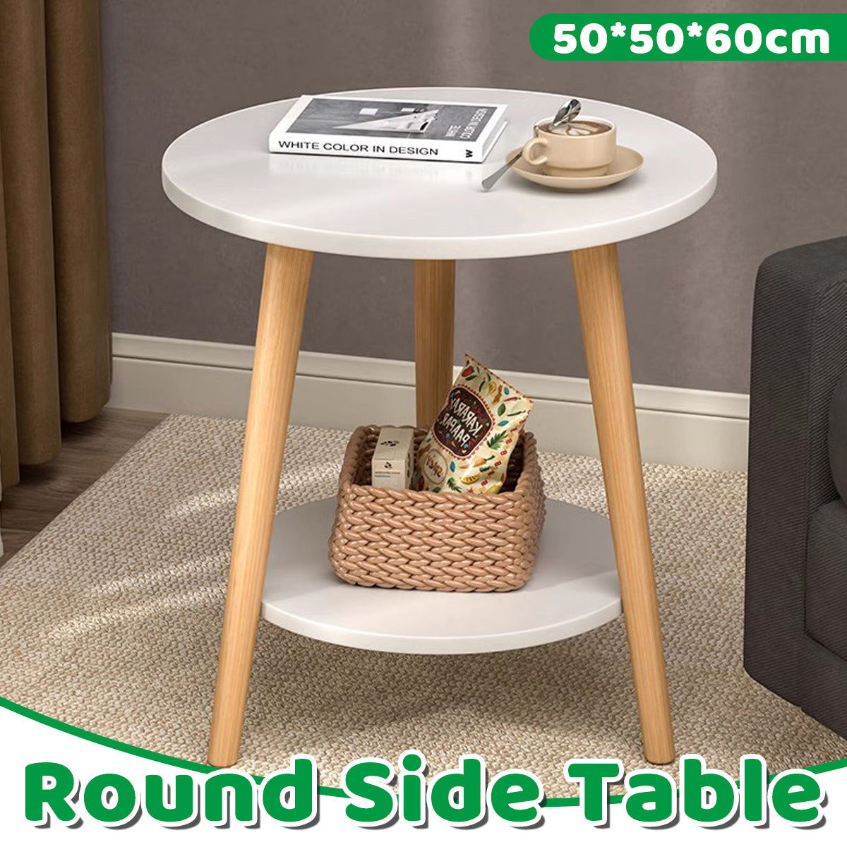 Minimalist Double Layer Sofa Side End Table