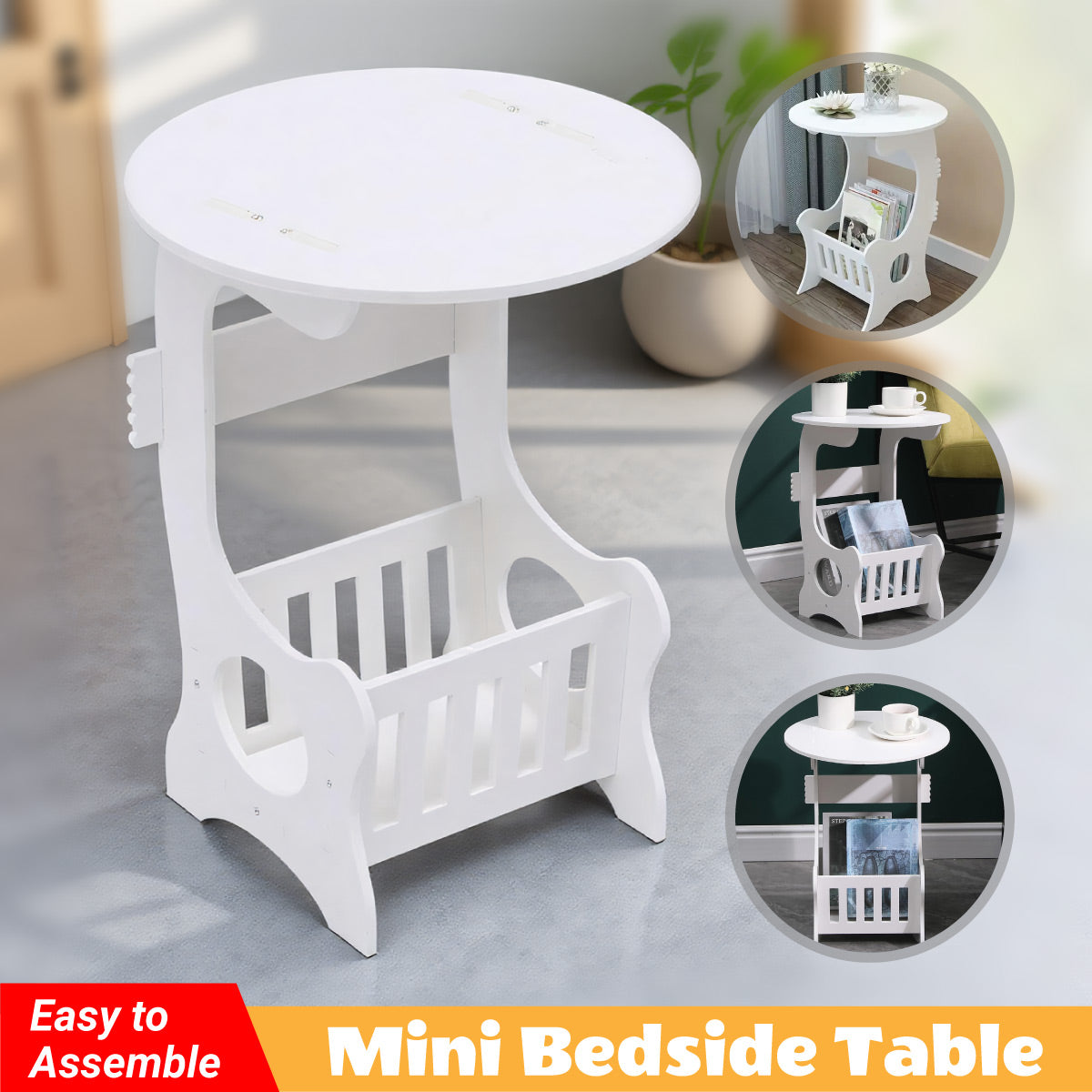 Mini Round Coffee Table Modern Sofa Side Table