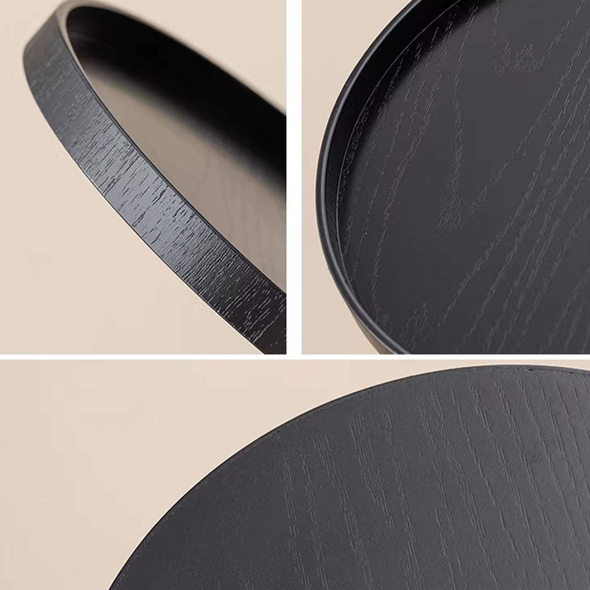 5pcs Wood Grain Round Serving Tray Set in 2 Sizes