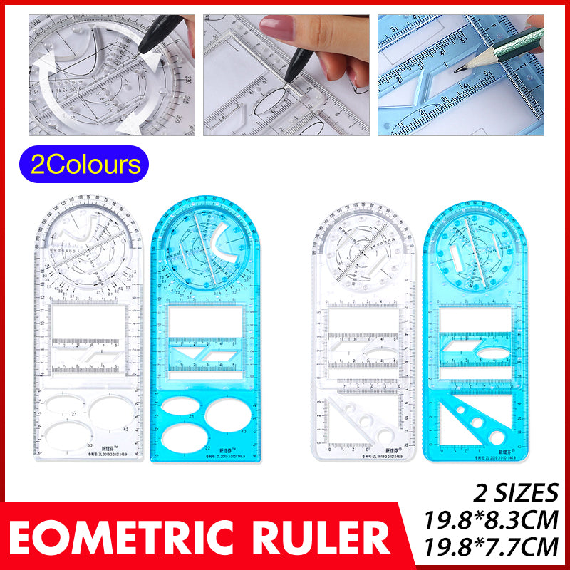 Multifunctional Geometric Ruler Student Mathematics Drawing Tools