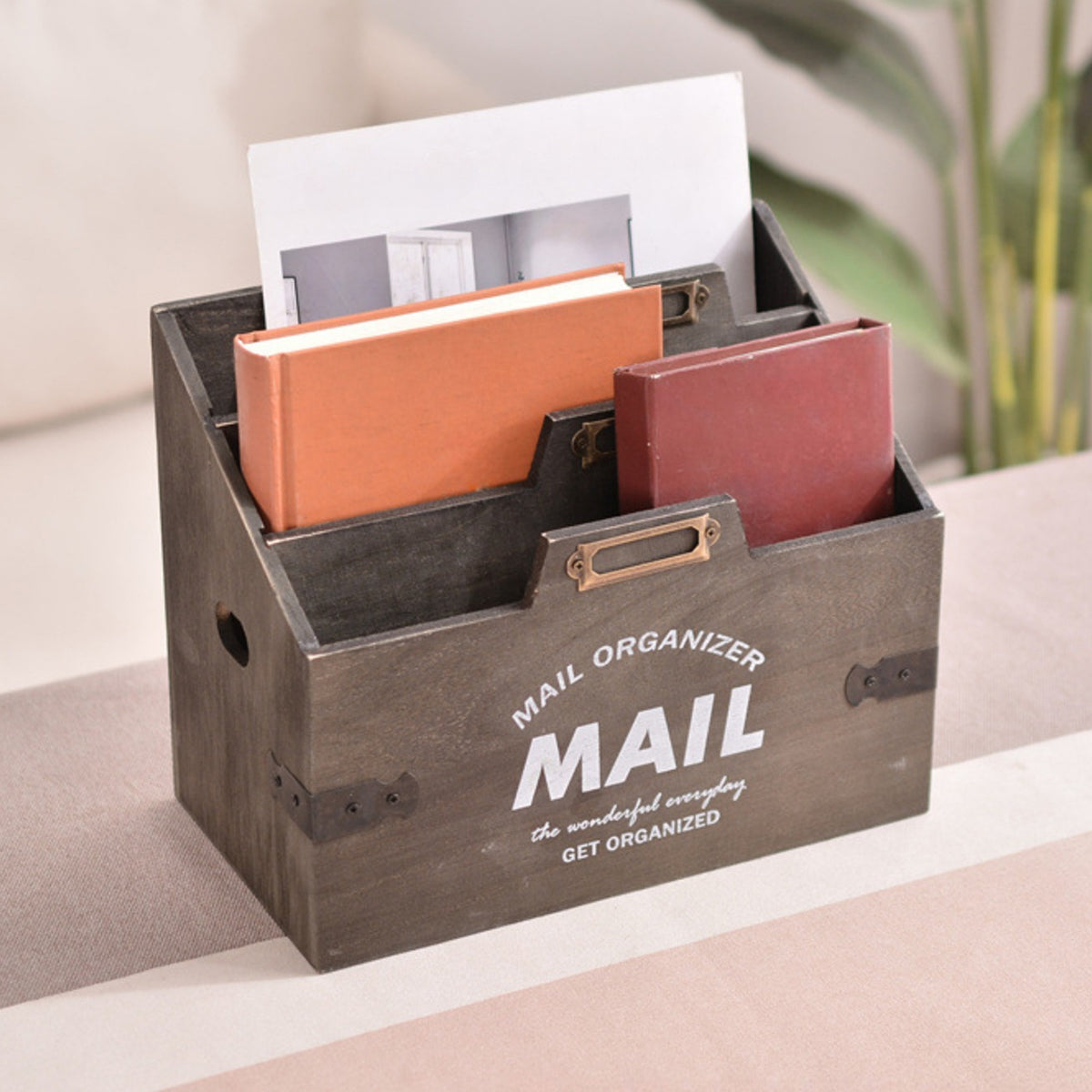Vintage 3-Layer Wooden Desk Storage Box