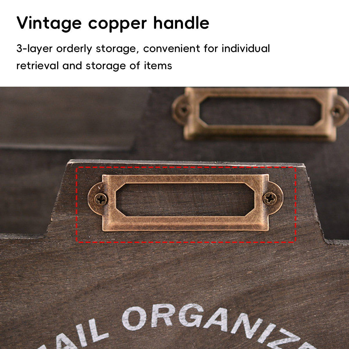 Vintage 3-Layer Wooden Desk Storage Box