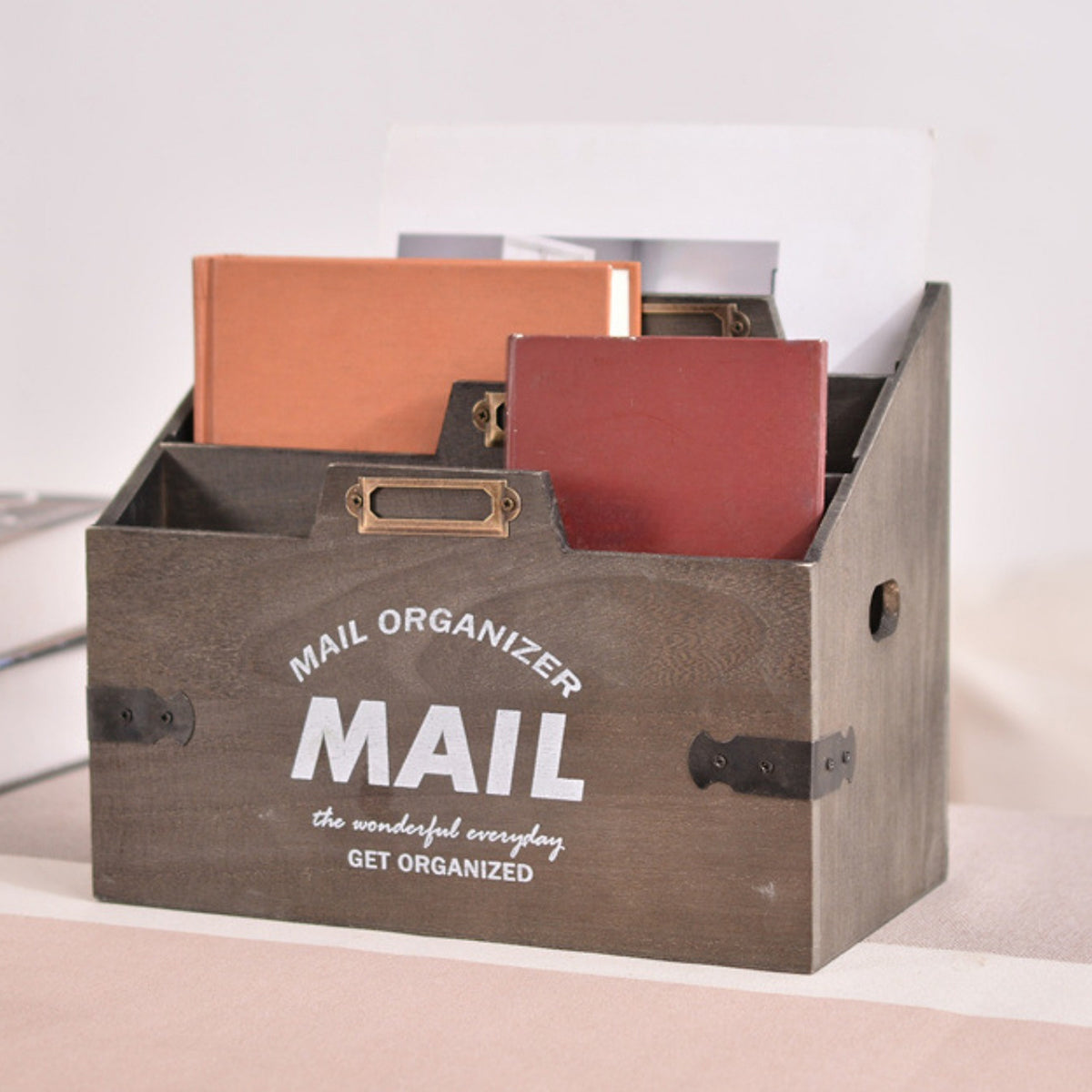 Vintage 3-Layer Wooden Desk Storage Box