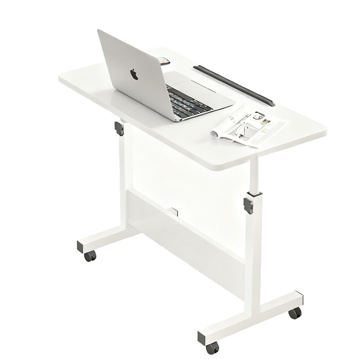 Moveable Foldable Table with Wheels Adjustable Height